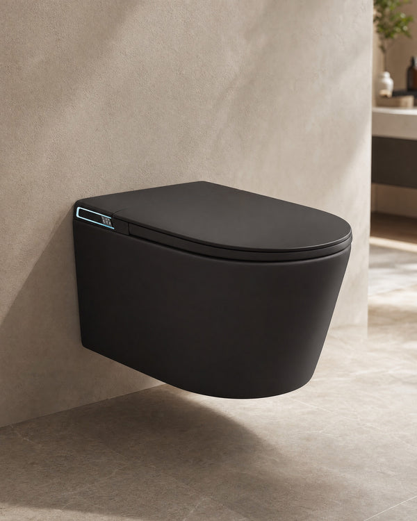 Nōble ONYX — Toilette japonaise suspendue, noir mat ou gris anthracite