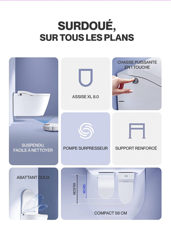 Noble PURE — Toilette japonaise suspendue sans réservoir — détail 5
