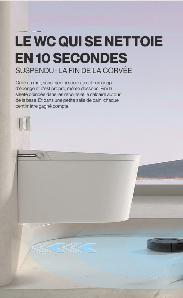 Noble ZEN — Toilette japonaise suspendue compacte, 3 coloris — détail 2