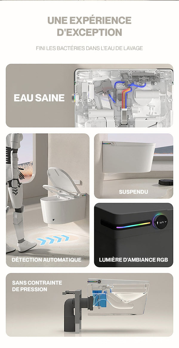 Noble ZEN — Toilette japonaise suspendue compacte, 3 coloris — détail 6