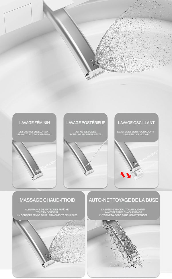 Noble FLOW — Toilette japonaise suspendue design — détail 4